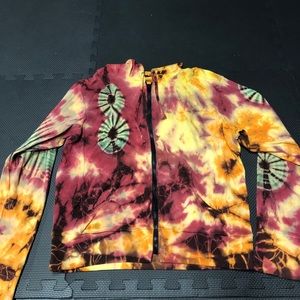 Tye due zip up sweatshirt